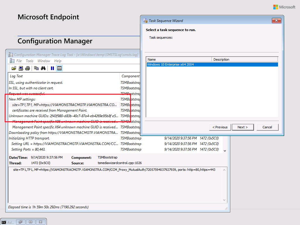 jarwidmark's tweet photo. Now this is interesting, this particular machine have only Internet access, no access to any on-premises #ConfigMgr servers.... Gets the task sequence directly from the CMG :) #IamSoHappy #MEMCM https://t.co/JlcaoP3VnL