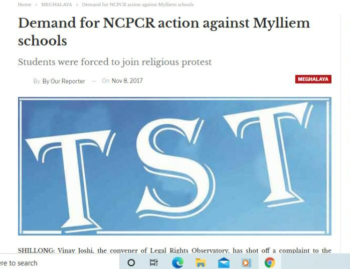 In Meghalaya's East Khasi Hills Mylliem village, Church groups resisted funeral of Indigenous Niam Khasi Faith priest to persecute them,  #Church run school kids pressed in to protest,  #NCPCR intervened n 2 Principals reprimanded n punished; so the animosity!