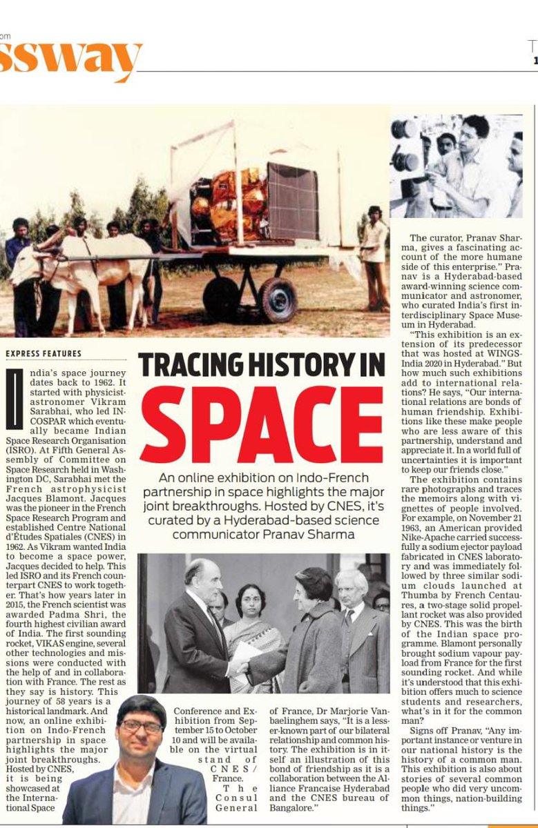 AFHyderabad's tweet photo. Article in New Indian Express on
International Space Conference and Exhibition - Sep 15 to Oct 10

Click this link to register and login.
https://t.co/t1In5Emzvm
.
Inaugural session 14 to 15.30hrs ( 2pm to 3.30pm) IST
https://t.co/t1In5Emzvm

#spaceconference  #afh #afhyderabad https://t.co/ydCvPMWRkF