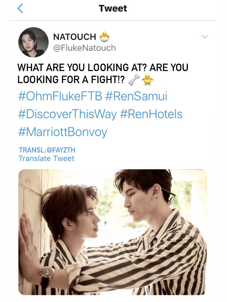 Fayzth's tweet photo. [EngTrans] Oooooohhhhh fierce flirtingggg >_<

u CAN’T miss this PHOTOBOOK!

#OhmFlukeFTB #RenSamui #DiscoverThisWay #RenHotels #MarriottBonvoy #OhmFluke https://t.co/nl6MSiOm1k