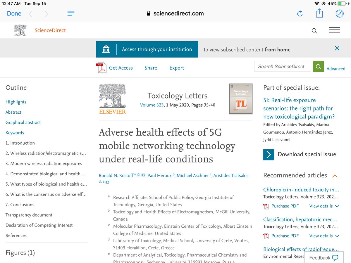  #5G has documented  #adversehealtheffects — see this  for instance !!! — but . @GovCanHealth remains pathetic  #sellout to  #BigWireless  #BigTelecom servile  #capturedregulator  #cdnmedia  #cdnpoli for more 5G details: my pinned tweet #electrosmog  https://www.sciencedirect.com/science/article/abs/pii/S037842742030028X