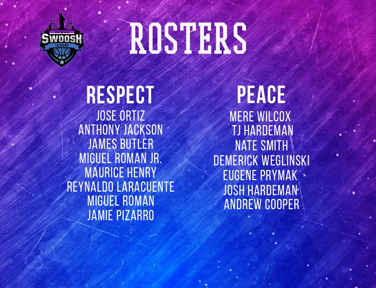 MurrayLeague's tweet photo. All rosters are Locked🔒in. Thank you everyone! Lets make this a Movie! 🎥🍿 #SwooshLeague https://t.co/oYwYi7CWTS