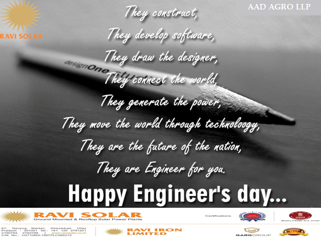 RaviSolarGZB's tweet photo. RAVI SOLAR Wish all the Engineer - Happy Engineer's Day :-) #RaviSolar #Solar #EPCcompany #Ghaziabad #India
#GoGreen #GoSolar🌞 visit our website ➡️ https://t.co/rK6tIshWYQ
Connect us:
https://t.co/5SXHTvn3EQ 
https://t.co/s9oGOj7Qgq
https://t.co/U63mKcEWua https://t.co/FNEdjL4iQl