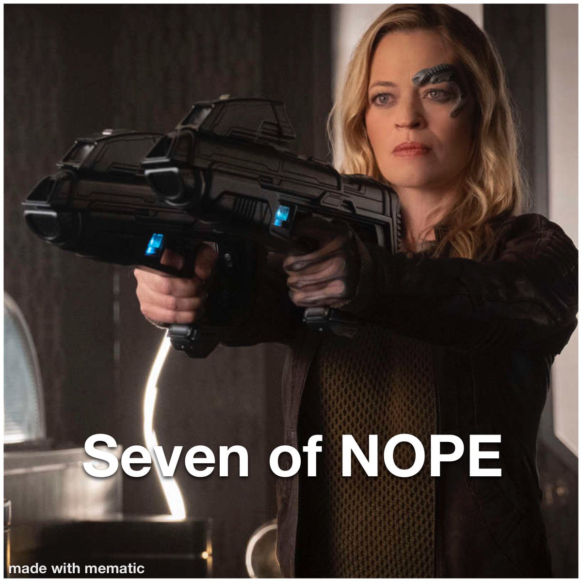 HeathCastor's tweet photo. I saw this caption on another meme but felt the image of Seven needed more gravitas, #startrekpicard Seven gives it that gravitas, I think. So I made this. @StarTrek @startrekcbs @JeriLRyan #2020gotmelike https://t.co/3blIPH9czy