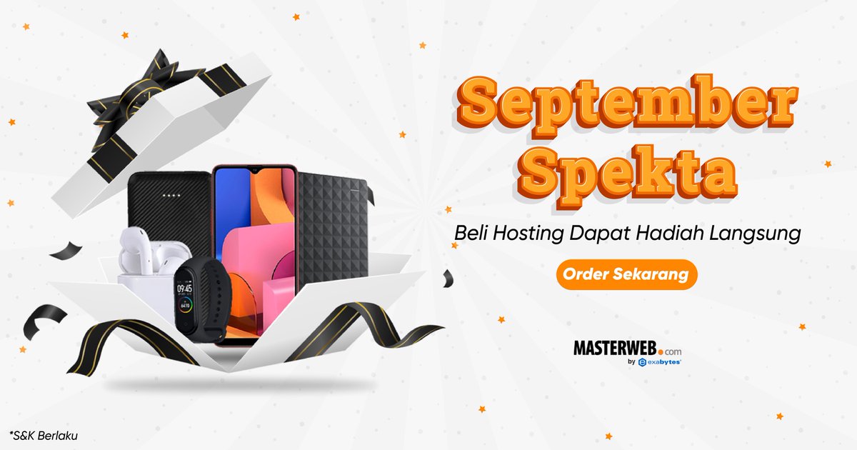 masterwebnet's tweet photo. #MWNers! Ada promo menarik September Spekta! Cuma beli hosting di MasterWeb, kamu bisa mendapatkan hadiah langsung tanpa di undi. Selain itu, Kamu juga bisa beli hosting dengan diskon sebesar 25%.
Cek selengkapnya disini yaa!
https://t.co/r0gizY2MOe
#promo #hosting #masterweb https://t.co/CWwOt0w6Dh