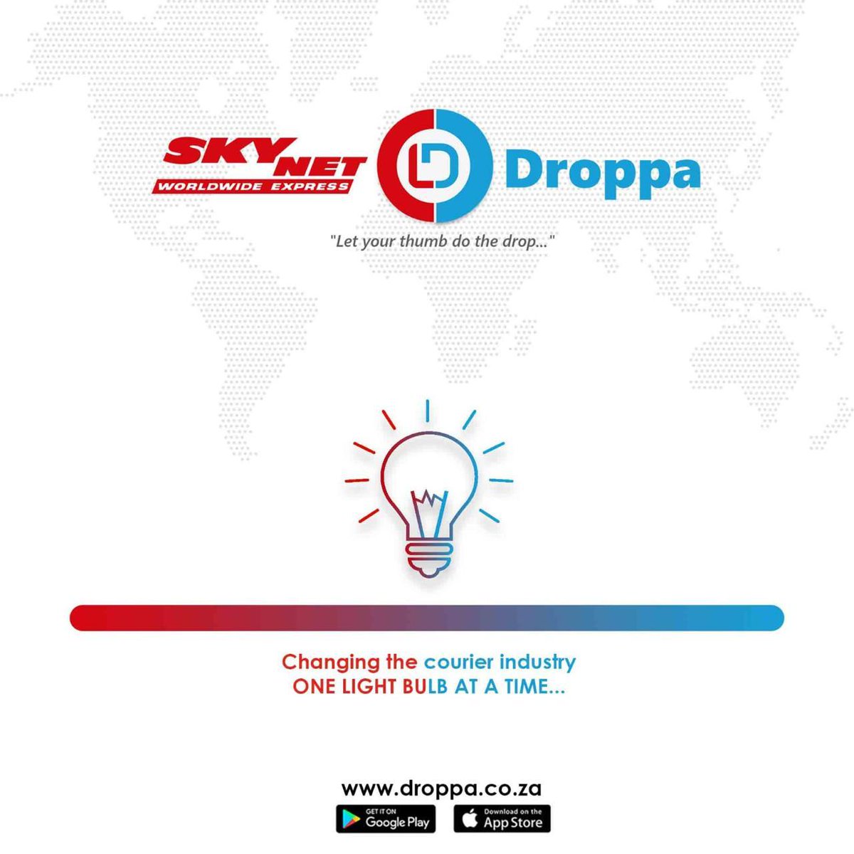 DroppaZA's tweet photo. Here is our best kept secret.... We are very excited to announce this disruptive partnership with @skynetsouthafrica
#RedmeetsBlue #skynetworldwideexpress #disruptorbedisrupted #growth #youwatchthisspace #innovation #DroppaExpress https://t.co/9xkMgwnv1E