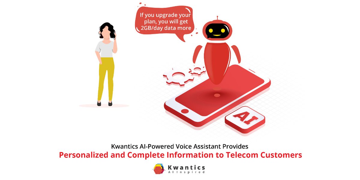 kwantics's tweet photo. #kwantics AI-powered voice assistant can converse with customers and provide better services by utilizing voice data and #ml techniques.
visit https://t.co/drvfsRJdjM to know more.
#ai #machinelearning #artificialintelligence #telecommunications #voicebots #customercare https://t.co/07td7xvquy