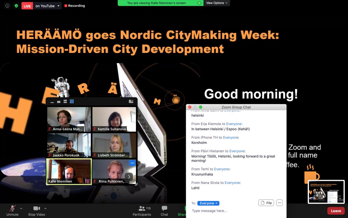 KamillaUbuntu's tweet image. Good morning - hyvää huomenta!
Off we go, 120+ people with #Sitralab #heräämö &amp;amp; @NCitymaking #systemicchange #complexity #collaborations
Insights, ideas, networking with #Danhill  @cityofsound @sitra @NieminenKalle @riinapulkkinen @Jamssas @SandraSlotte @reinikainen @PaiviHirvola