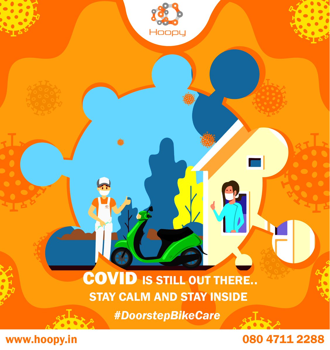 HoopyIN's tweet photo. #Hoopy urges you to #StayHome and #StaySafe and avail our #DoorstepBikeCare 
#EngineersDay2020 
#TuesdayThoughts 
#TuesdayMotivation https://t.co/DDnKL51Ljs