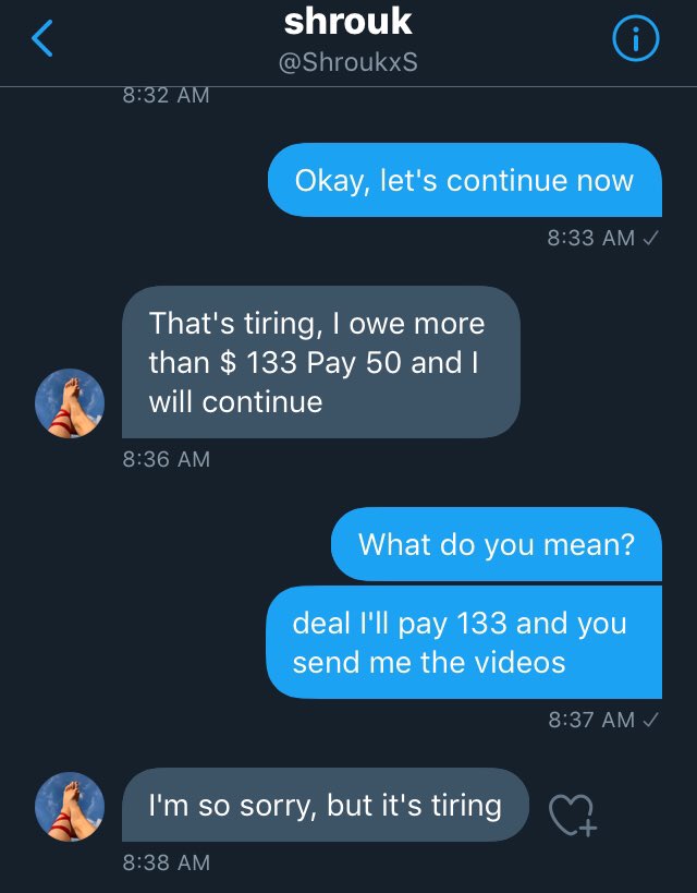 John_1__'s tweet photo. When I paid the money she disavowed She didn't send me the remaining half of the videos 
#buyingcontent #sellingcontent #nsfwtwitter #secretsellers https://t.co/23uHRjGhtI