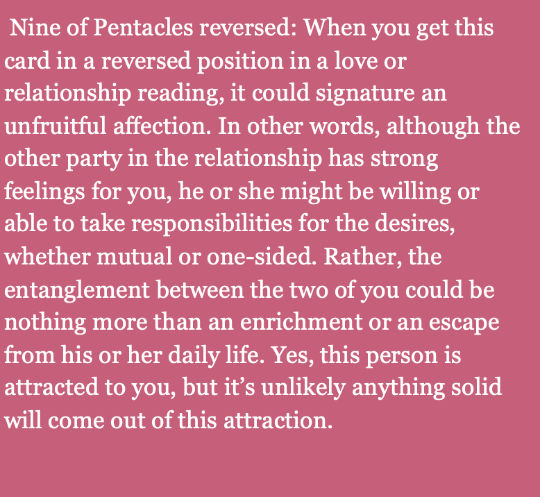 Carolyn54397783's tweet image. Sensing an interest from that guy/girl? What does Nine of Pentacles tell you about him or her's feelings for you and your future possibilities?

Shop my readings on Etsy: etsy.com/shop/CharlynnT…

#tarot #TarotReading #tarotlesson #tarotcards #tarotreader #psychic #tarotcommunity