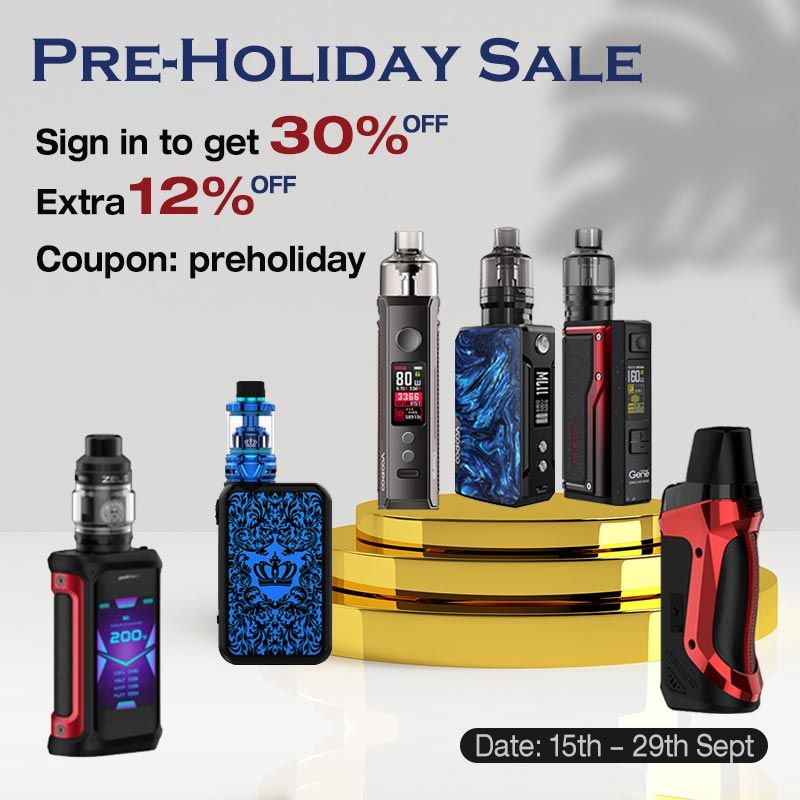 HealthCabin's tweet photo. Pre-Holiday Sale
Sign in to get 30% OFF
Extra 12% OFF
Coupon: preholiday
Date: 15th - 29th Sept
Click here for more details: https://t.co/5Ncke6ymBe

#vape #vapelife #vapenation #vapeporn #vapeon #vapefam #vapecommunity #vapelyfe #vapetrick #PreHolidaySale #HolidaySale #Holiday https://t.co/JkXNv74tUC