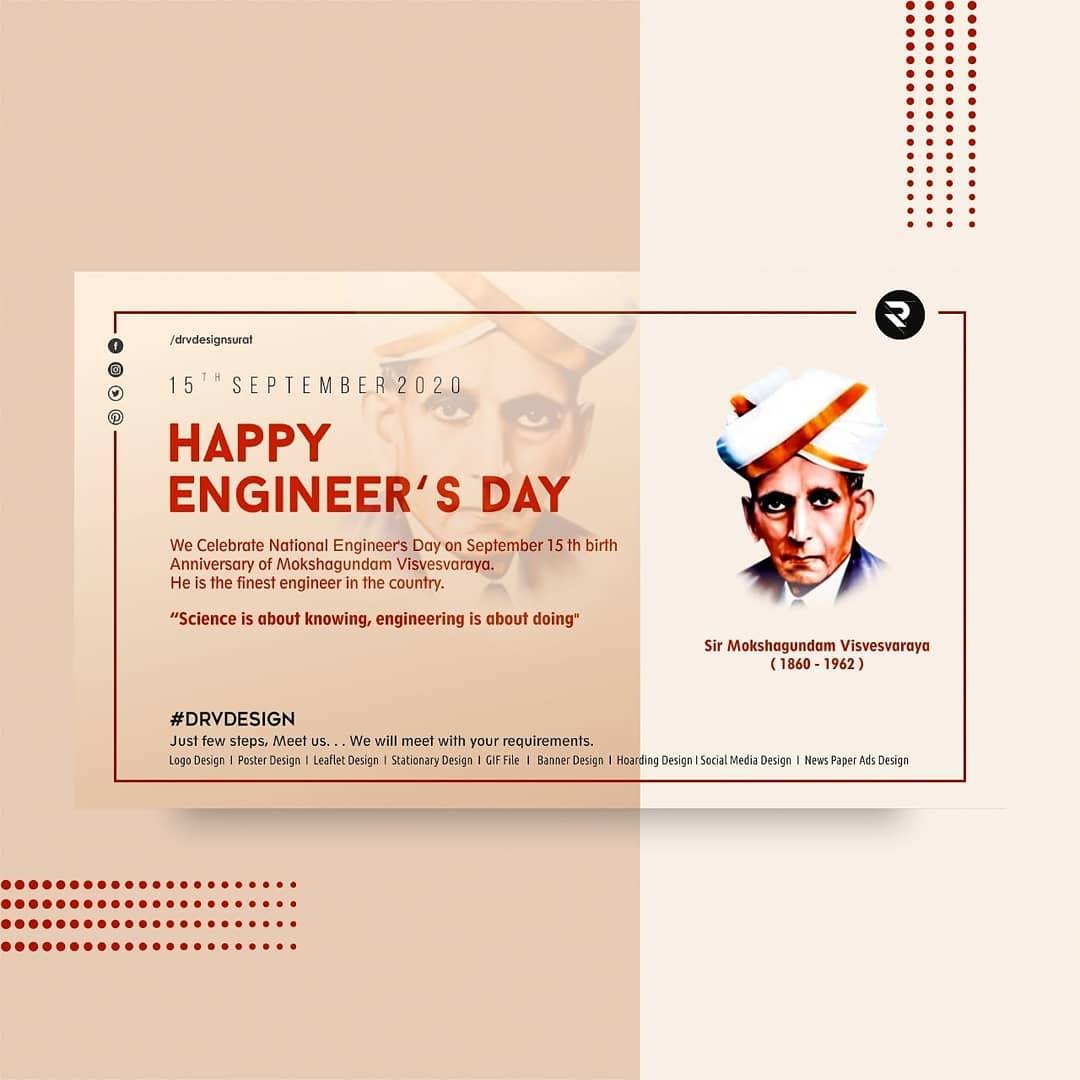 drvdesignsurat's tweet photo. We Celebrate National Engineer's Day on September 15 th birth Anniversary of Mokshagundam Visvesvaraya.
 
“Science is about knowing, engineering is about doing"

Just Few steps, Meet us
#mokshagundamvisvesvaraya
#happyday #happy #happybirthday #100likes #1000families #rajeevmehta https://t.co/aqfWPSjSUK