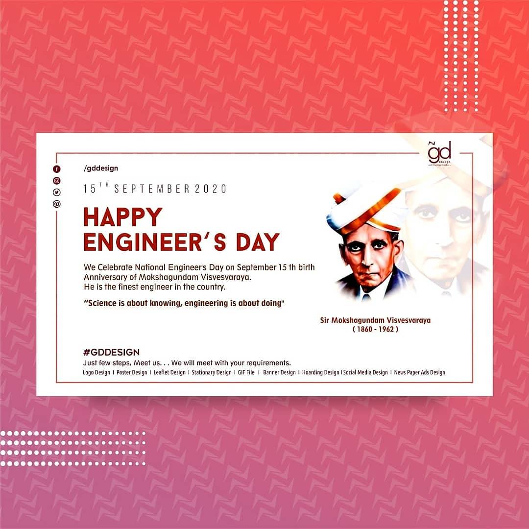 drvdesignsurat's tweet photo. We Celebrate National Engineer's Day on September 15 th birth Anniversary of Mokshagundam Visvesvaraya.
 
“Science is about knowing, engineering is about doing"

Just Few steps, Meet us
#mokshagundamvisvesvaraya
#happyday #happy #happybirthday #100likes #1000families #rajeevmehta https://t.co/aqfWPSjSUK