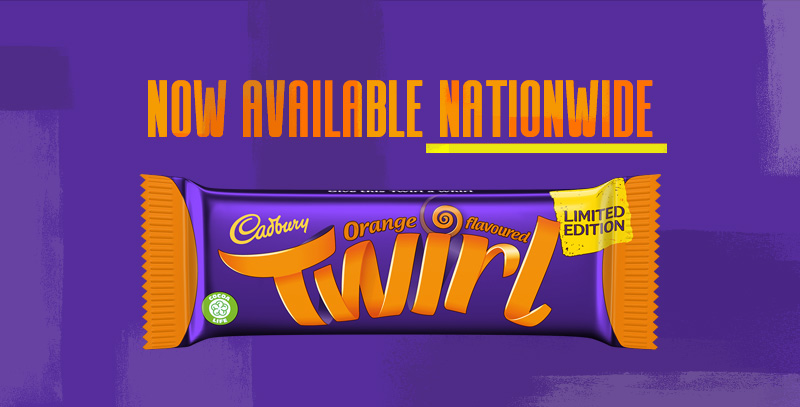 hauntedmagazine's tweet image. in other news ... 

Twirl Orange is available to buy in selected
retailers nationwide. Keep your eyes peeled for the official retailer sticker outside stores to find this delicious treat.

@CadburyUK #OrangeTwirl