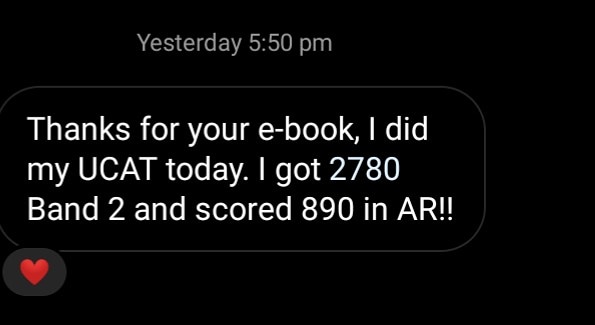 AcetheUCAT's tweet photo. 695 Band 2 (approximately 87th Percentile) for an Ace the UCAT student! 

Visit https://t.co/xMUh6qxhi6 to view the Ace the UCAT Course e-book 2020 containing the strategies they used to maximise their score, available for only £14.99.

#ucat https://t.co/w11tQN87EW
