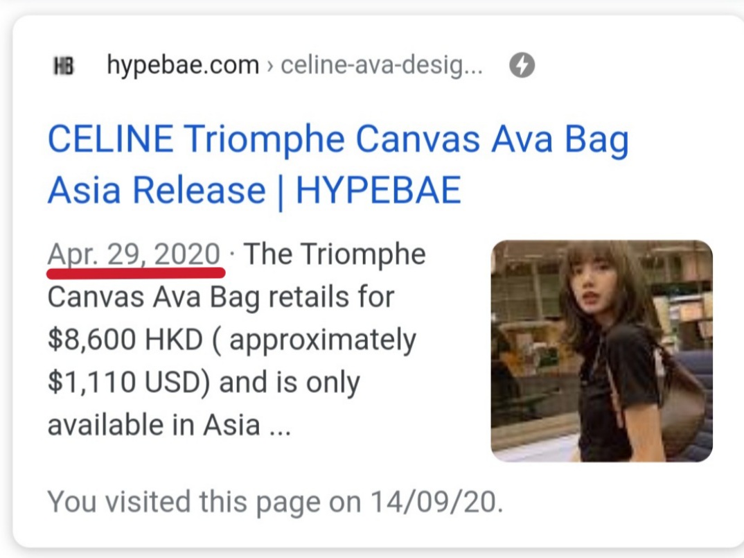 CELINE's New Ava Triomphe Bag Is Officially Lisa-Approved