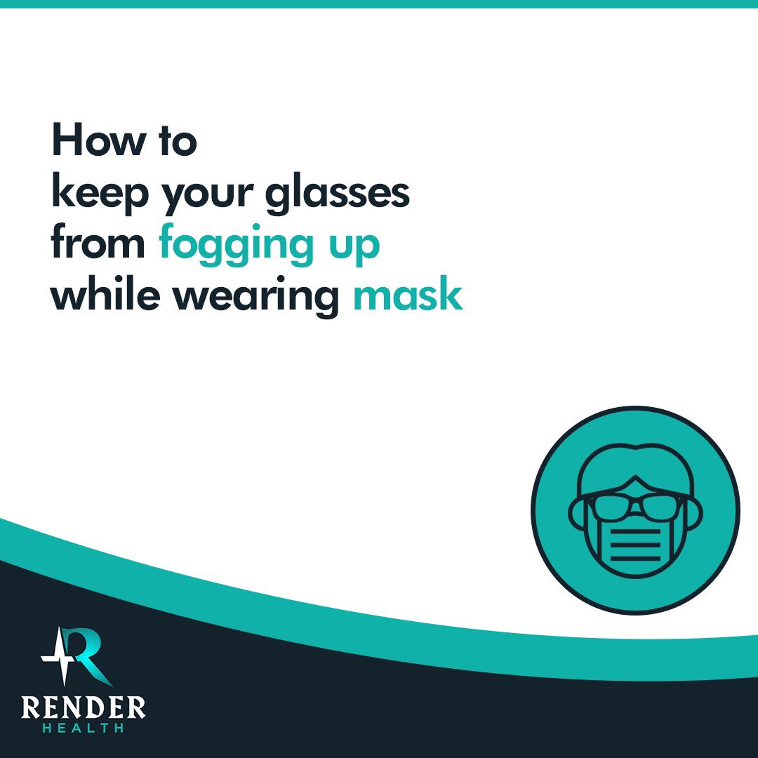 RenderHealth's tweet photo. If you're struggling to keep your glasses clear while wearing a mask , here's what to do.

#renderhealth #covid_19 #healthyliving https://t.co/adWagu8KLj