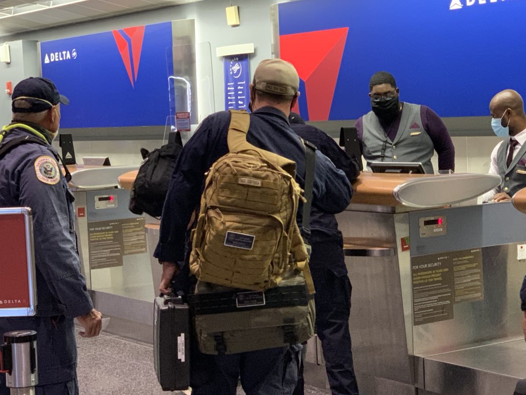 Members of the <a href="/MassTaskforce1/">MA-TF1</a> at Logan this morning on their way to Oregon to help in recovery efforts related to the devastating wildfires out West