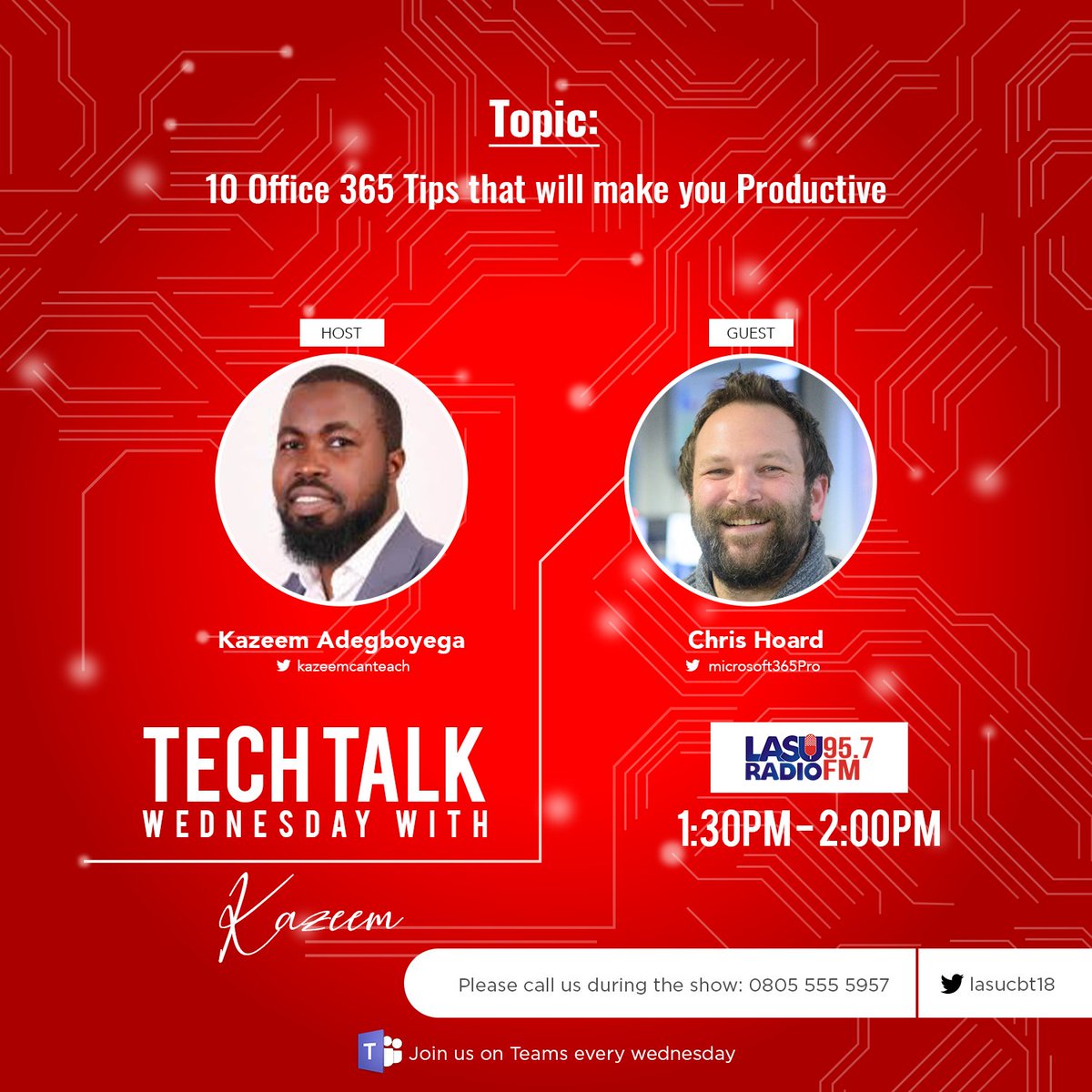 KazeemCanTeach's tweet photo. 10 Office 365 Tips that will make you more productive
@Microsoft365Pro on the Tech Talk Wednesday Show.
Date is 16th September 2020 & Time is 1:30PM – 2:00PM
Signup here: https://t.co/1UgWZSR7Ow
#M365 #O365 #techtalkwednesdaywithkazeem #lasu #lasucbt18
@LasuFM https://t.co/cUVytJNqwv