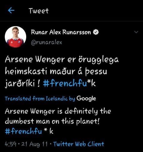 knickthoughts's tweet photo. Nah, we must get a #RunarssonOut banner flown over the Emirates on his debut before kick off https://t.co/2PJKLclpfJ