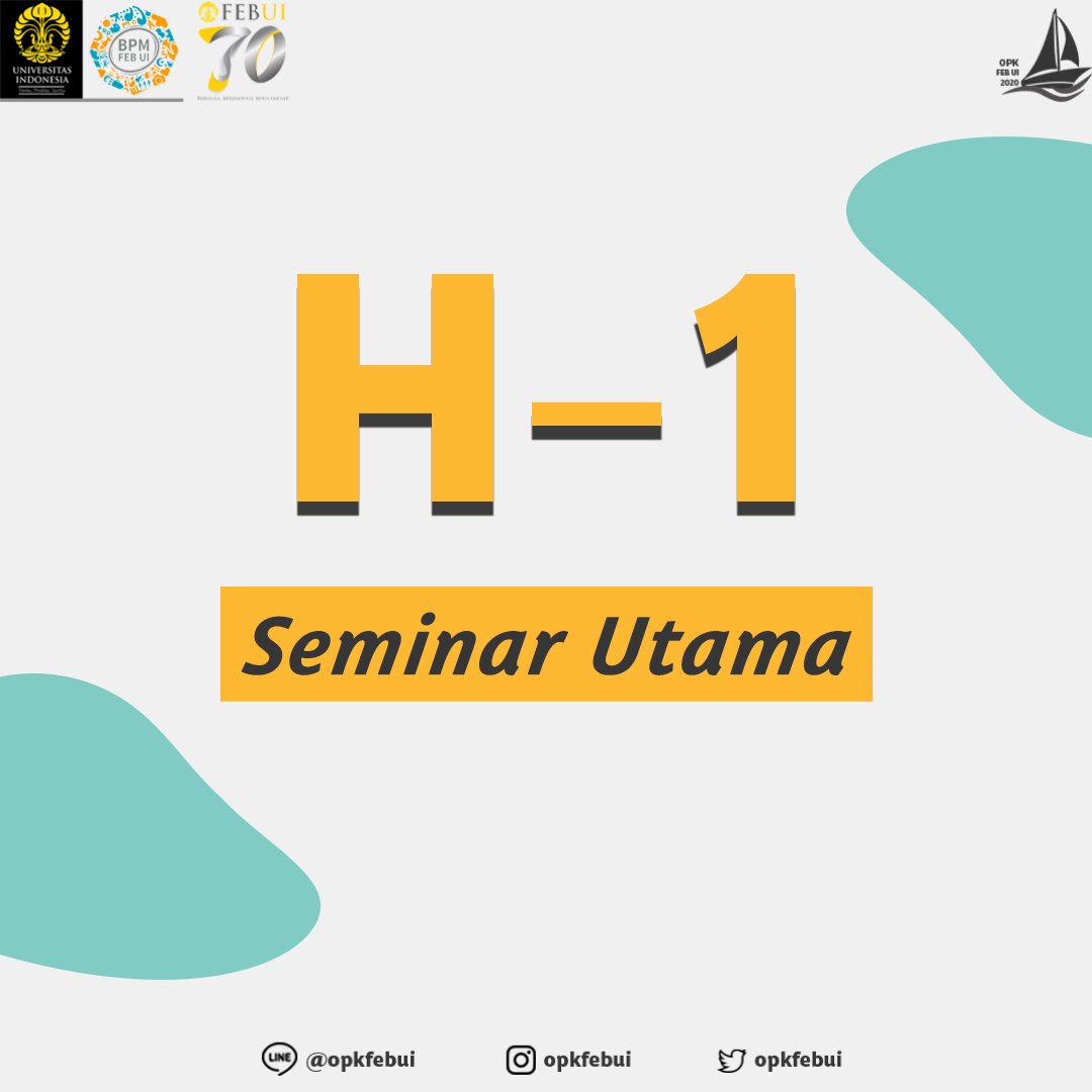 H-1 SEMINAR UTAMA

Tidak terasa acara yang kita tunggu-tunggu semakin dekat. Bersiaplah untuk eksplorasi diri bersama para pembicara di Seminar Utama pada esok hari!

Line OA: @opkfebui
Instagram: @opkfebui
Twitter: <a href="/OPKFEBUI/">OPK FEB UI 2022</a>

OPK FEB UI 2020
#MerangkaiLangkahMenujuEksplorasi
