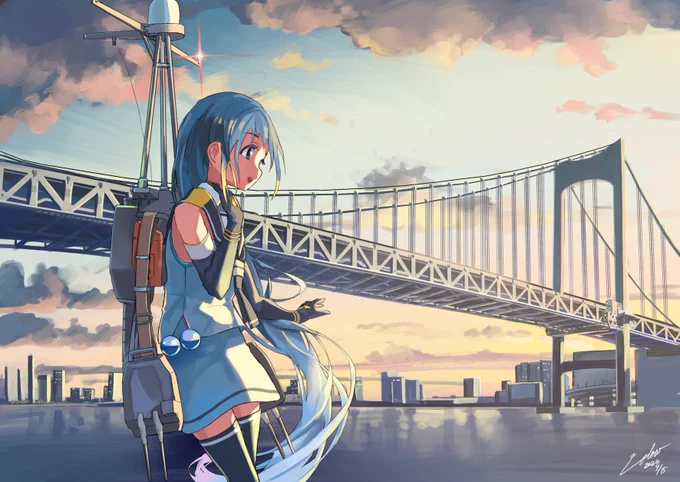 <静かな朝です>
 #艦これ #五月雨 #艦娘たちのいる風景 