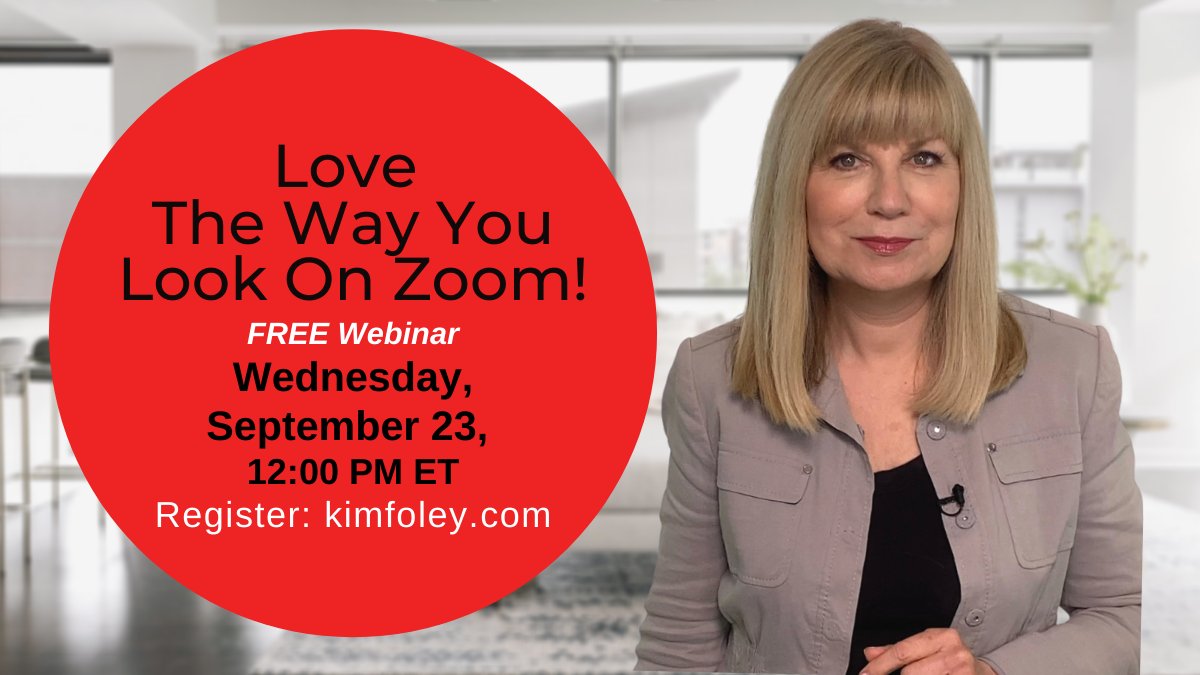 kimfoleyvideo's tweet photo. Want to boost your credibility on your #virtual meetings?
Join me for a free, 30-minute #webinar webinar on Sept. 23rd! https://t.co/AbaKdTNtDa