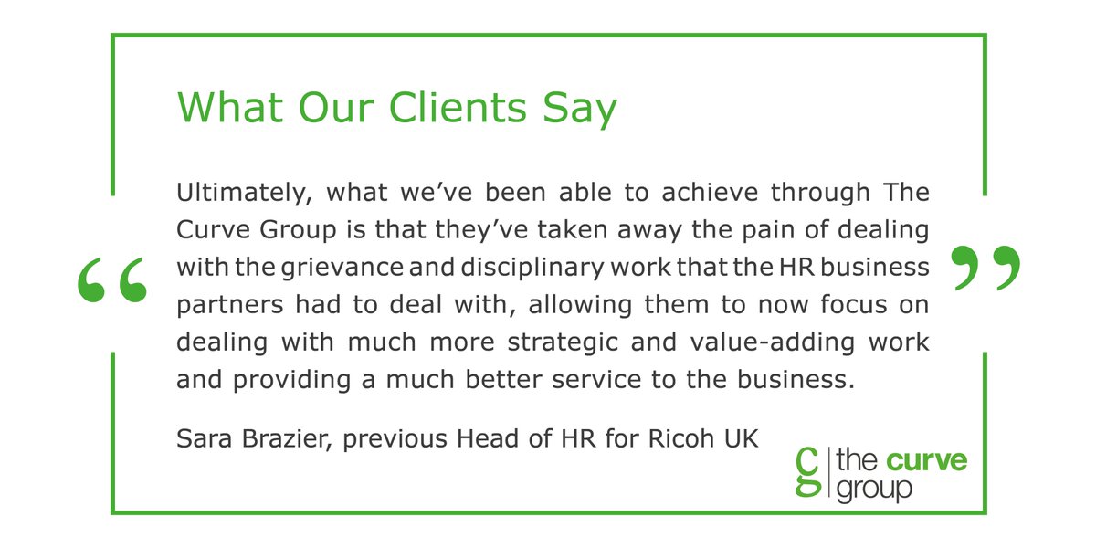 thecurvegroup's tweet photo. Thank you to Ricoh for this fantastic feedback! Outsource your #EmployeeRelations advice for peace of mind, to free up your HR team to focus on more strategic activities & protect your staff & business.
Find out more here: https://t.co/pV4GSzmVCn
#hradvice #HRoutsource https://t.co/13DyjMfPJ2