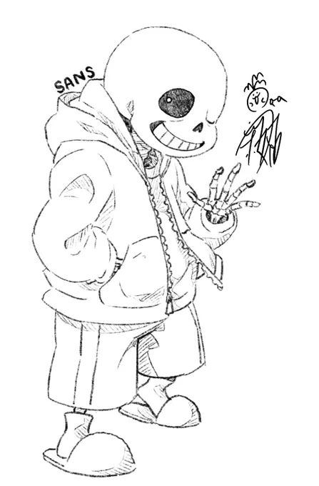 サンズさんカッコいい かわいい
すき

#undertale #undertale5周年 #undertale5thAnniversary
#落書き #イラスト 
