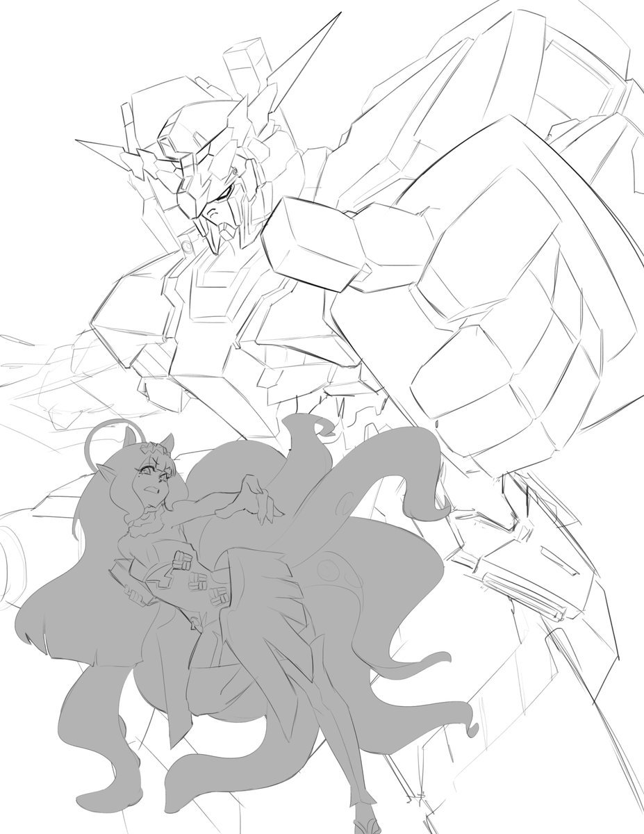 wip. god damn unicorn is one hell of a mech to draw 