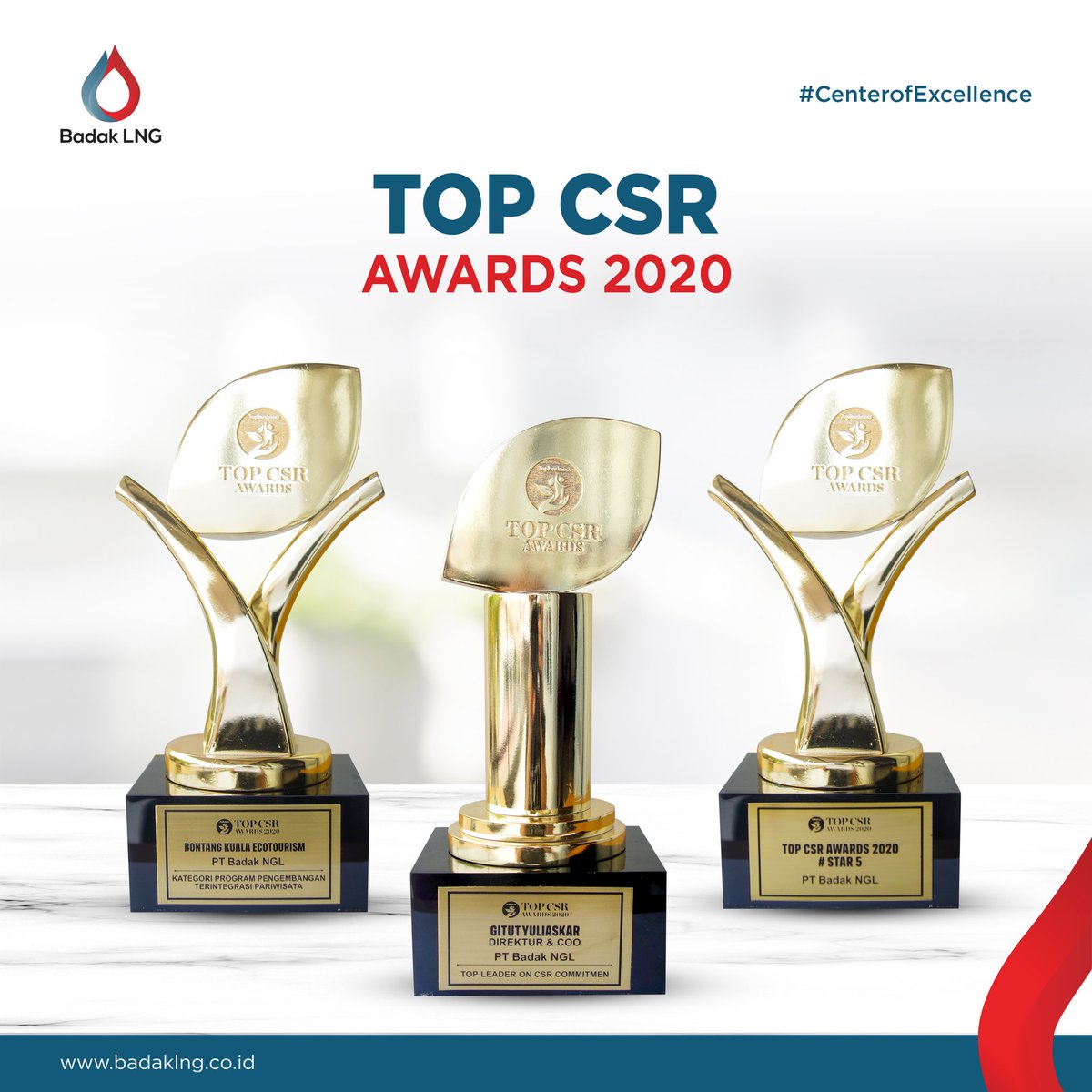 badaklng_id's tweet photo. Apresiasi terhadap komitmen Badak LNG dalam melaksanakan program CSR secara berkelanjutan kembali diraih. Kali ini, Badak LNG meraih 3 penghargaan pada ajang TOP CSR Awards 2020 yang digagas oleh majalah Top Business (29/7).
#topcsrawards2020
#csr
#awards https://t.co/zktLMe31cE