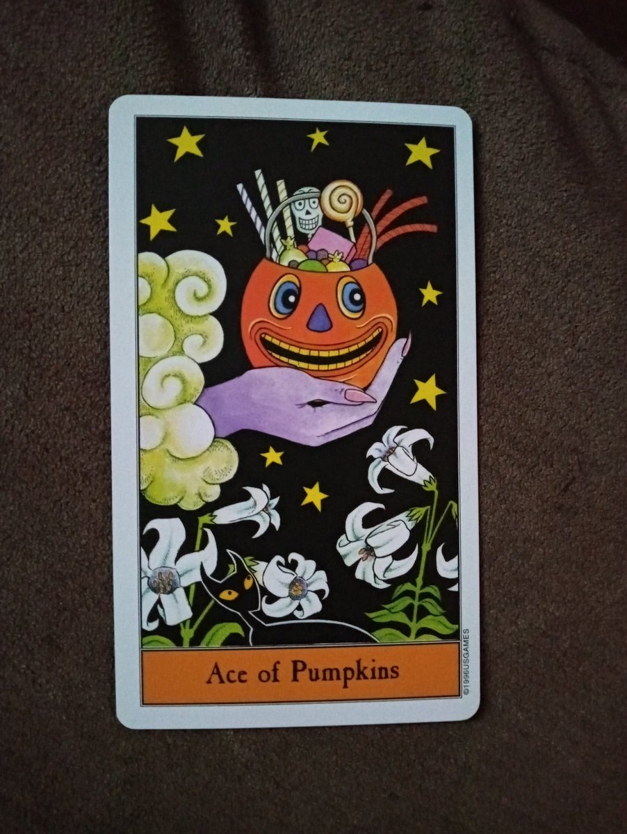 tigerlex333's tweet photo. Follow the black cat.
Halloween Tarot Deck.
Ace of Pumpkins
A great bounty has been delivered to you. Use it wisely for the energy it brings will disappear quickly.
#aceofpumpkins #tuesdaytransformation https://t.co/8wYR1OFqsB