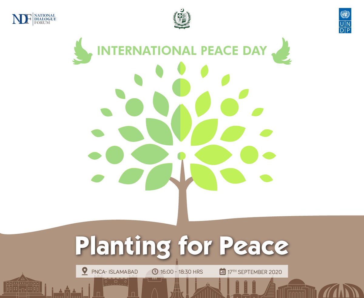 YPDC_PK's tweet photo. @NDF_Pak is celebrating #InternationalPeaceWeek from 17th to 21st September, 2020 in Islamabad. This year, the theme for International Peace Day is “Shaping Peace Together.”
Peace week celebration includes two exciting events
#PeaceDayChallenge #ShapingPeaceTogether https://t.co/Fc6S5BDBi1