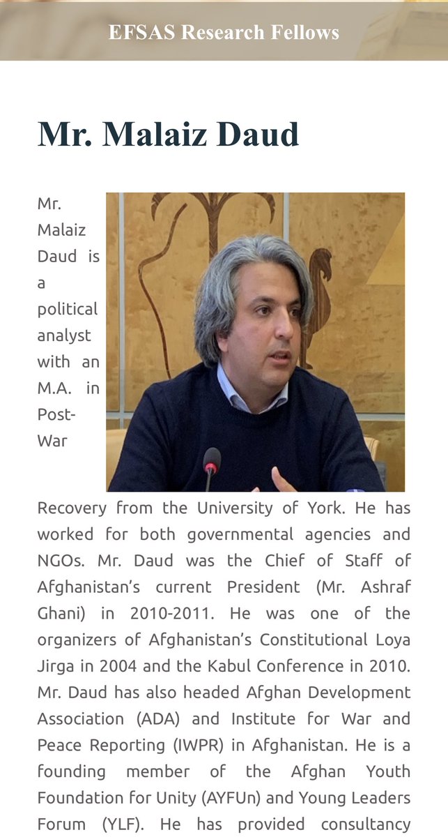 EFSAS is used by India under a lobbying framework for European governments & ThinkTank circles as a way to have Pakistan blacklisted at the FATF.EFSAS also employs Malaiz Daud ex Chief of Staff to Afghan Pres!Ashraf Ghani as a “Research Fellow” https://www.efsas.org/commentaries/despite-scathing-indictment-by-asia-pacific-group,-pakistan-likely-to-remain-on-fatf/49