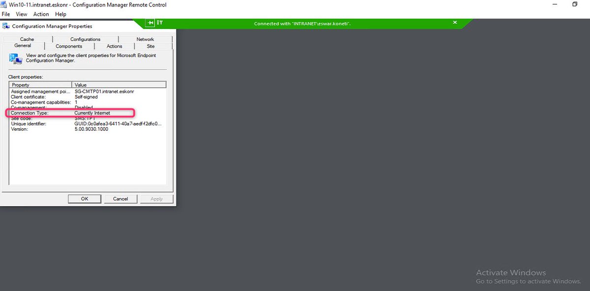 eskonr's tweet photo. Finally The CMG remote control is available in Tech preview 2009 #SCCM #Configmgr #MEMCM #Internetbased #remotecontrol #Modernworkplace https://t.co/laPCvZMdQ1