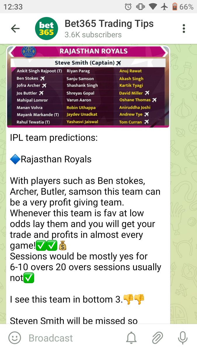 Dcricket2017's tweet photo. IPL Previews:
Team: Rajasthan Royals
#CricketConnected #CricketKaKhulasa #IPL2020 #iplt20 #IPLSchedule #IPL #bettingtips #freetips #tippingpoint #Tips #BetwaySquad #BetterTogether #RajasthanRoyals #IPLinUAE #cricketplayedlouder #gamblefire #bettingexpert https://t.co/Uyp6QV7t3c