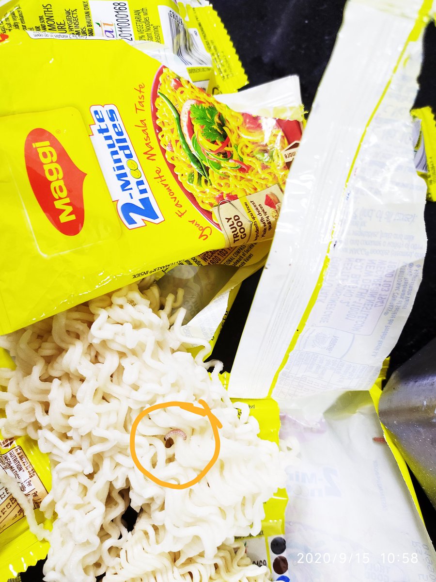 kpamritweets's tweet photo. Dear @Nestle, this is unacceptable during such global emergency situation. @FCI_India , @jagograhakjago please take into notice, as finding worms in the packets of Maggi is really not acceptable. Please probe into the matter. https://t.co/csRoEs9WRa