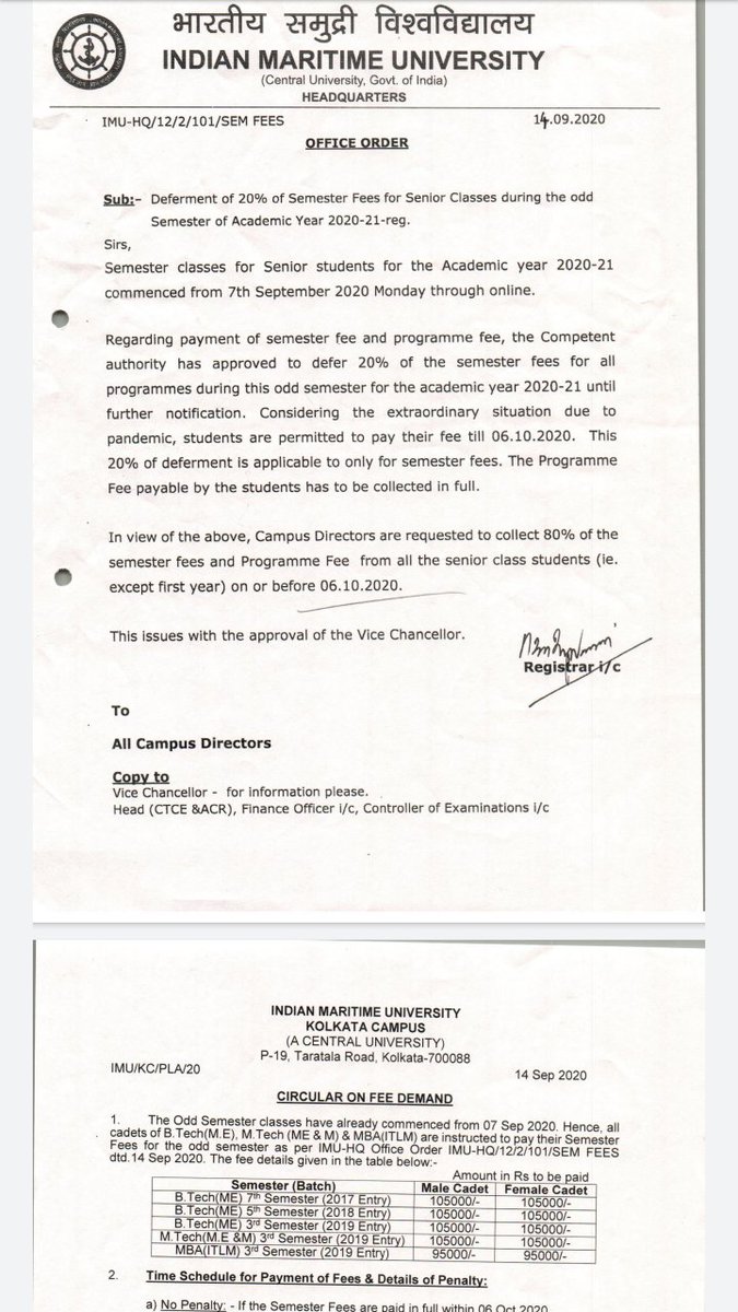 Mrityunjayrana5's tweet photo. Since last 6 months

Living in hostel ❌
College mess❌
Going to labs/worshops ❌
Placement ❌
Gym ❌
Wifi/electricity ❌

But still IMU asking for fee of more than 1L with a prior notice of 20 days only in this pandemic 

#whyfeeIMU
#JusticeforIMUcadets #education_minister
#PMO https://t.co/JX9hEGPAVe