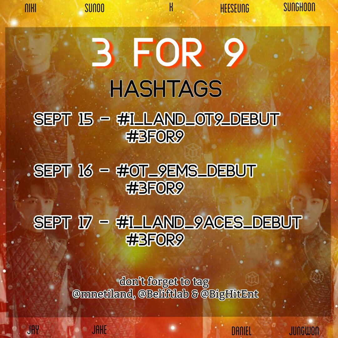 jaybeomshier's tweet photo. You can now use the hashtags. Please๐ #I_LAND_OT9_DEBUT #3FOR9 #I_LAND_OT12_DEBUT #3FOR12 @mnetiland @BigHitEnt @BELIFTLAB https://t.co/TtrL9b3mso