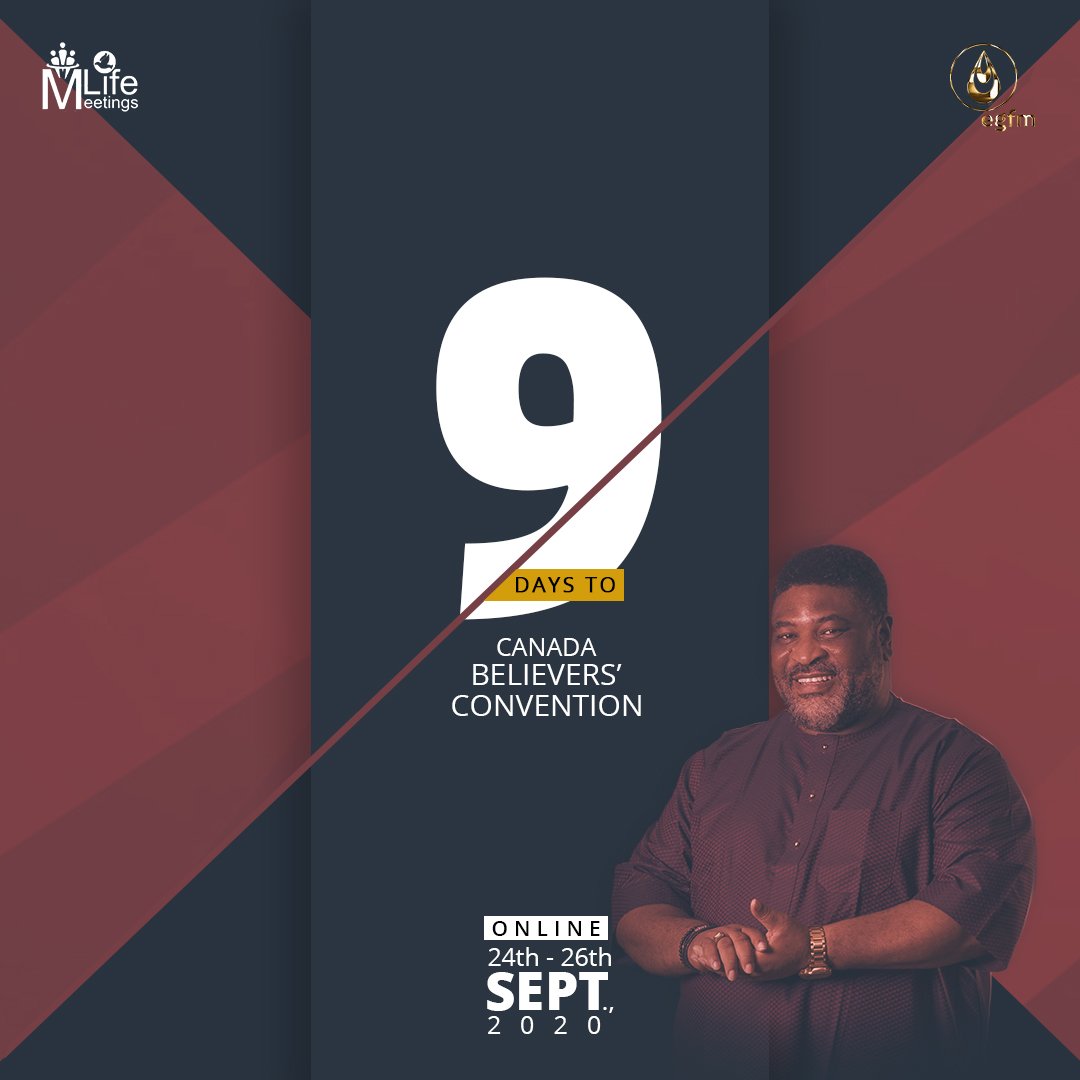 EGFMfountain's tweet photo. Canada Believers' Convention 2020 #CANADABECON20 is 9 days away.

Theme: THE EXCELLENT WAY OF LOVE 
Venue: ONLINE 
Morning Session (from 24th September): 10:00am MST (5:00pm WAT) 
Evening Session (From 24th September): 6:00pm MST (1:00am Next Day WAT) 
#EGFM https://t.co/vyZQfV3jnp