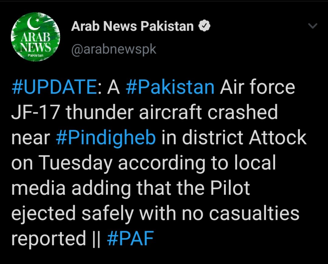 tgidnib's tweet photo. A PAF Jf-17 successfully crashed today 🤷🏼‍♂️

Pilot " Ejaculated " https://t.co/7Nd1uFf8XX