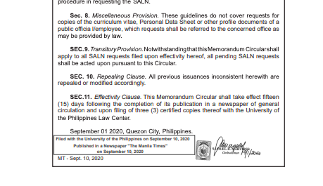 lianbuan's tweet photo. JUST IN: It's official – Office of the Ombudsman restricts public access to SALNS. In Memo Circular No. 1, S 2020, only the following will be granted access to SALN – the official, their authorized representative, via court order, or govt investigators @rapplerdotcom https://t.co/NvUzWIiDWj