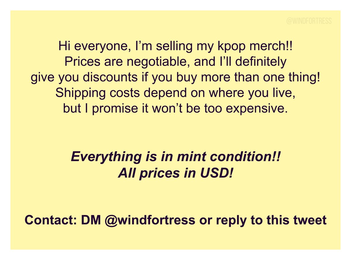 windfortress's tweet photo. [PLEASE RT] I'm selling my kpop collection!! If you're interested in something and want to discuss price or want more pictures/info PLEASE DM ME! I'm open to chatting with others, promise! 
I'll update this thread with availability *:･ﾟ✧ https://t.co/XdvQSUnTEq