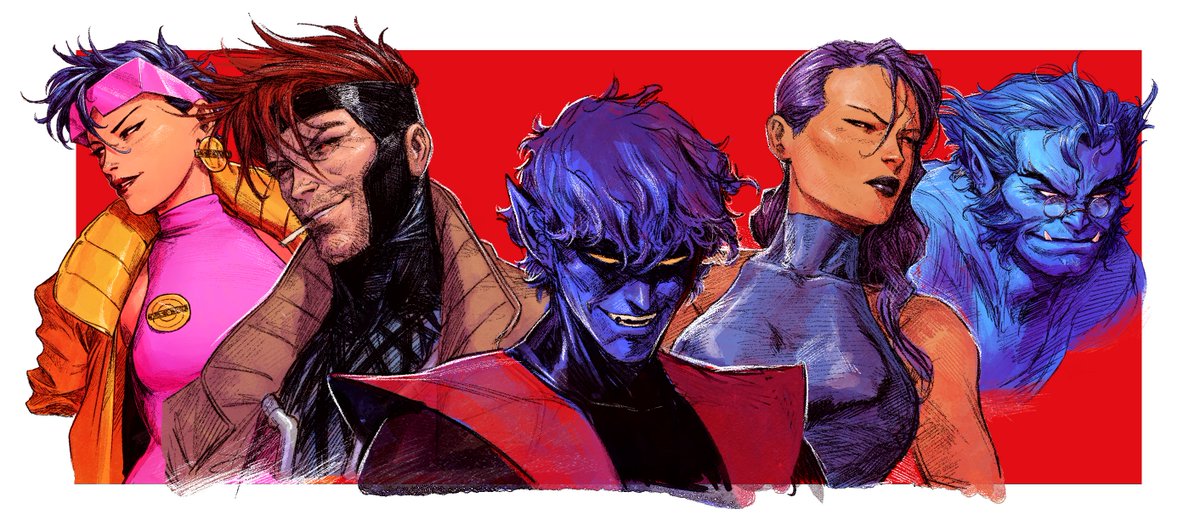 DaveRapoza's tweet photo. Jubilee - Gambit -Nightcrawler - Psylocke - Beast https://t.co/iOIjCioEcm
