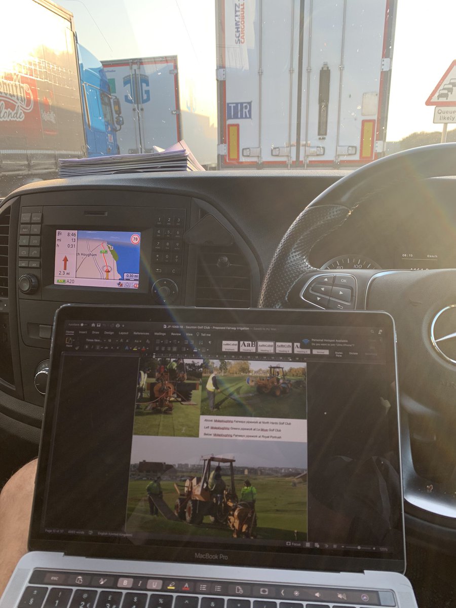 Stuck on M20, not moved for 30 minutes. Time to set up this mornings office!!