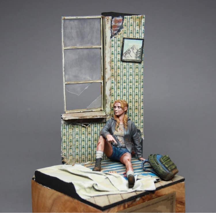 PaintsAndStuff's tweet photo. Ok, I can’t wait anymore...here is my painted version of The Wanderer in 1:20 sacale. I call it ”I’ll be gone...in a day or two”. #postapocalyptic #zombie #miniaturepainting #miniatureart #diorama #nordlysminiatures https://t.co/MsUH90tHok