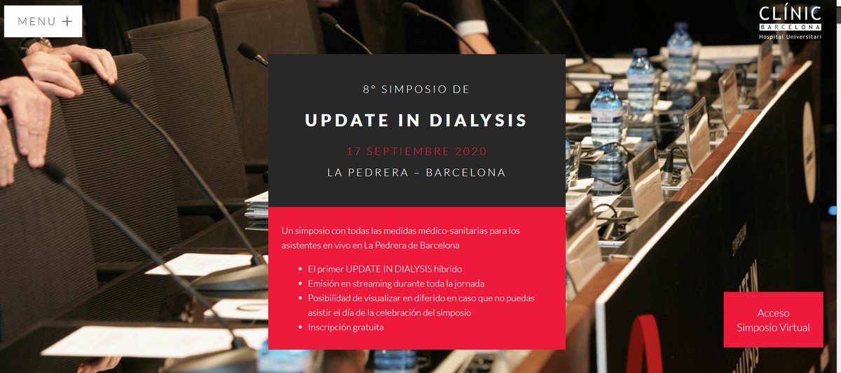 hospitalclinic's tweet photo. Este jueves se celebra el 8º Simposio #UpdateInDialysis organizado por el #CLÍNIC en la @PedreraFundacio. Se darán a conocer los últimos estudios sobre #nefrología y #dialisis. 

Aquí podéis consultar el programa 👉https://t.co/X9GAsM2roU https://t.co/oPF4Kc48A1