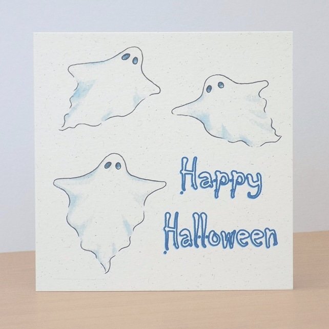 Morning, my #ecofriendly Halloween Ghost card is available in my #folksy shop folksy.com/shops/DaisyWin… #Halloween #halloweencards #cards #shopindie #SmallBusiness