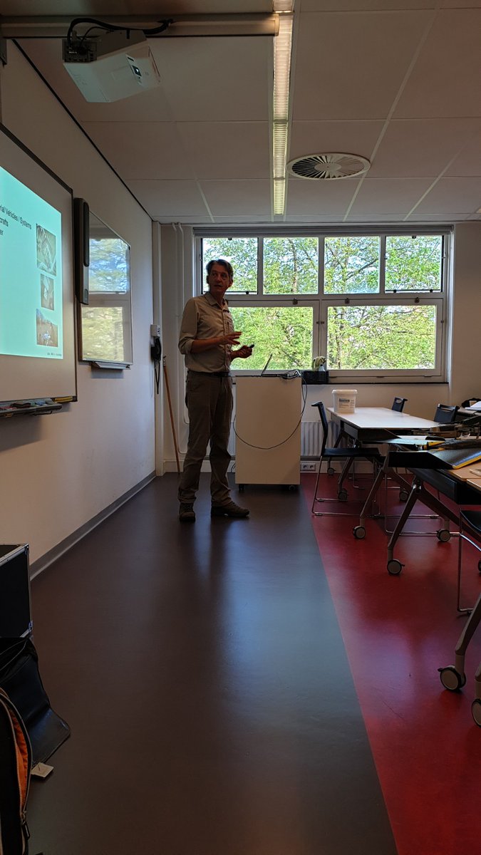 HiViewNL's tweet photo. Last week's lectures @ihedelft (Univ for Water Education from UN). Martijn de Klerk @FutureWaterNL and @HiViewNL conducting lectures on #drones imagery processing and flight demos. Extra: @landbouwbedrijfSchipper in #DeHoekscheWaard, showed us the machinery and stores. https://t.co/DOTJORC7dC